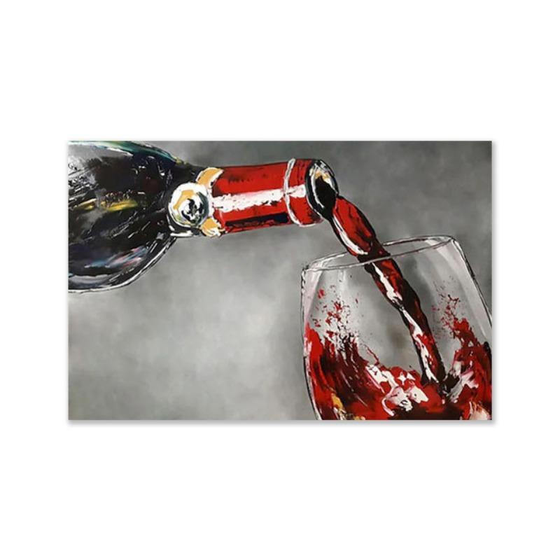 

Handed Pour Red Wine Glass Poster Modern Abstract Wall Whisky Pictures Canvas Print Interior Bar Restaurant Home Decor Painting 21cm×30cm NoFrame
