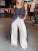 2025 Spring/Summer Women's V-Neck Ruffle Spaghetti Strap Dress