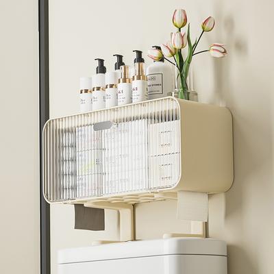 UFORU Toilet Shelf with Large Capacity Multi-functional Wall-mounted Bathroom Storage Box Without Drilling