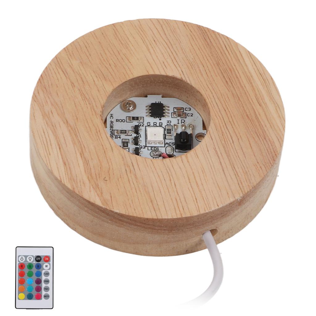 LED Light Base Wood Material Eco Friendly Elegant Style Sturdy Durable Wide Application Color LED Base
