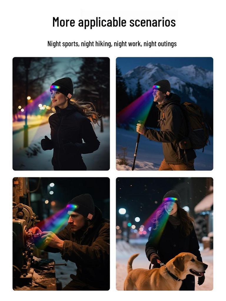 Svítící LED Bluetooth hudební klobouk s bezdrátovými sluchátky