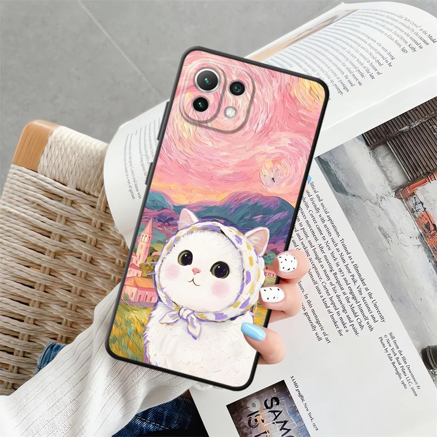 

Мультяшный Милый Кот Чехол для Xiaomi Mi 10T 12X 12 14 11T 12T Pro 11 13 Lite Funda Чехол для Телефона Xiaomi 11T Pro