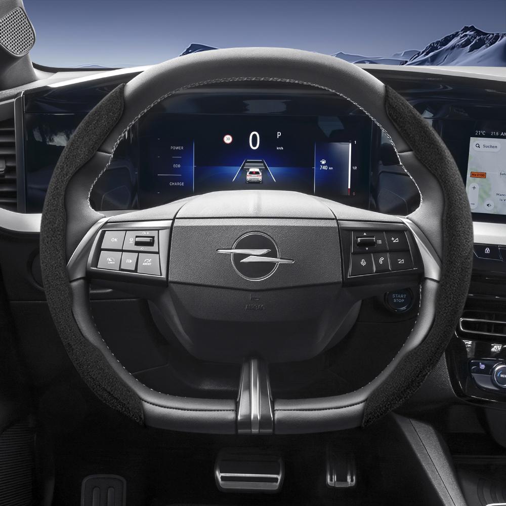 

Suitable for Opel Sports Suede Steering Wheel Cover, Split Snap-On Anti-Slip Style, for Models Such as Corsa, Mokka, Astra, Grandland, Combo, Zafira,