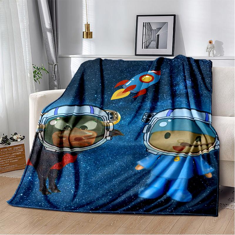 Coperta Cartone Animato 3D Divertente P-Pocoyo Elly Pato, Morbida Coperta da Lancio per Casa Camera da Letto Letto Divano Picnic Viaggio Ufficio Copertura Regalo per Bambini