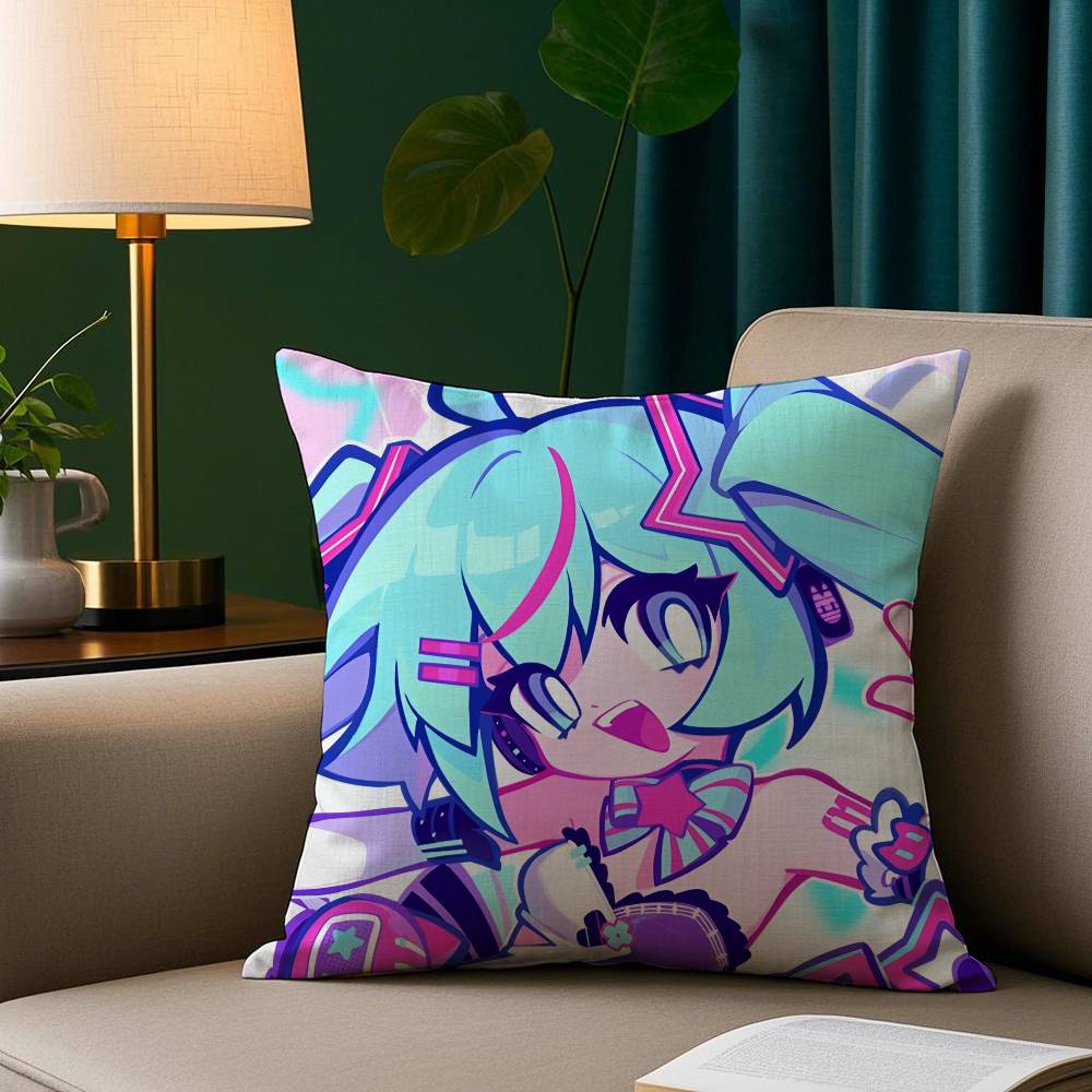 Anime Cute Girl M-Muse Dash Pillow Case Plush Fabric Soft Pillowcase Double Sided Print Sofa Cushion Cover Throw