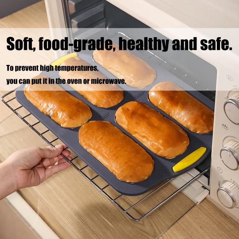 Durable 6 Unit Silicone Cake And Hot Dog Molds Dishwasher Safe Durable Kitchen Bakewares For Hassle Release Cleaning