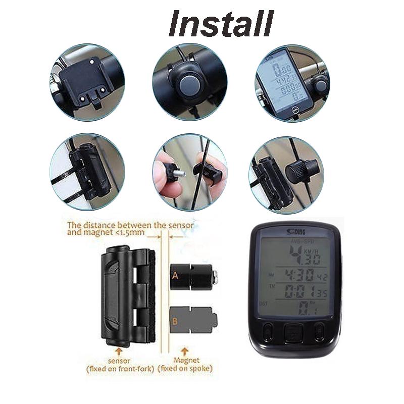 Bicycle Waterproof Digital LCD Computers MTB Speedometer Cycling Odometer Speedometer
