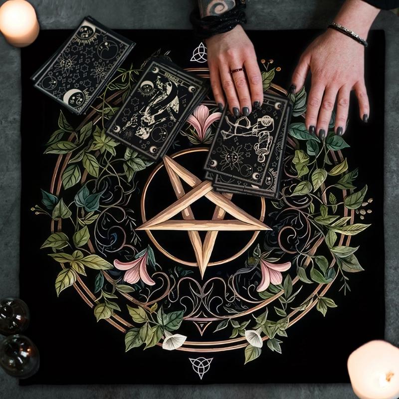 Divinations Tablecloth Star Plant Astrology Tarots Card Tablecloth Altars Cloth Divinations Board Game Accessory