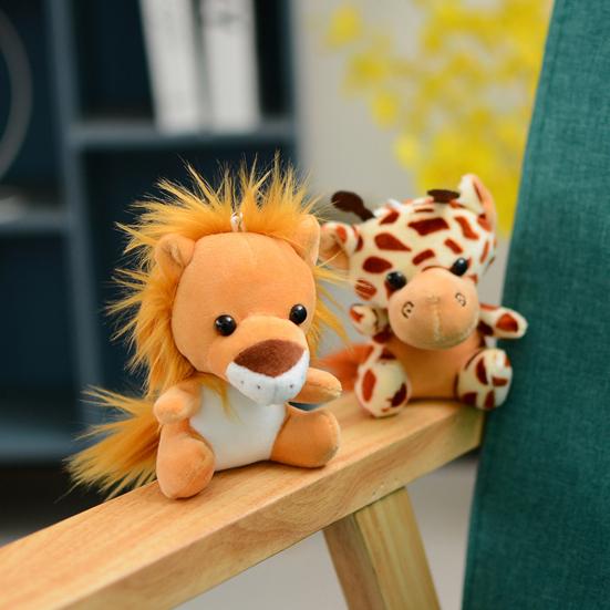Animal Keychain Jungle Animal Monkey Tiger Lion Giraffe Elephant Leopard Doll