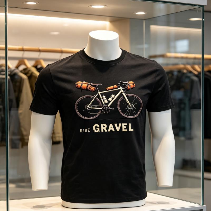 Unisexs Leisure Gravel Bicycle G Leisure Four Season Shirt Suitable for Casual Wear Comfortable Casual Cotton Tshirt