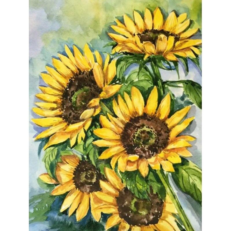 Full 5D Diamond Painting Golden Sunflowers DIY Diamond Embroidery Diamond Mosaic Cross Stitch Kits Home Decor Gift