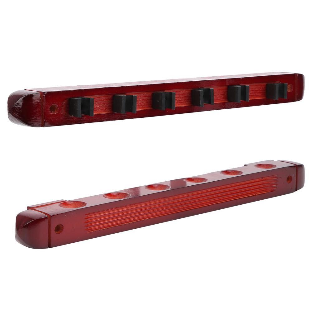 Wall Mounted Wooden Billiard Pool Cue Rack 6 Sticks Hanging Holder Billiard Accessory