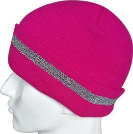 High Visibility Safety Beanie Reflective Knit Ribbed Hats Warm Winter Bonnets for Night Running Hiking Cycling