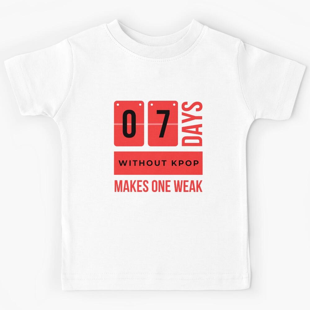 7 Days without Kpop Pun - Red Kids T-Shirt 120