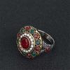 Ring Agate Red Resin Crystal Beads Round Multicolor