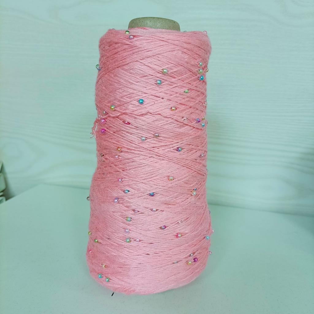350g 70% CottonSoft Crochet Hand Pearl Beaded Yarn Lace 6# Hand-Knitted Thread For Summer Knitting Sweaters Hats Scarves Luxury