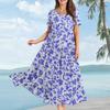 Women's Casual Loose Bohemian Floral Print Short Sleeve Dress