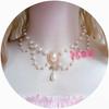 Retro Palace European Lolita Pearl Necklace Clavicle Chain Vintage Gothic Rococo Style Wedding Princess Necklace Accessories