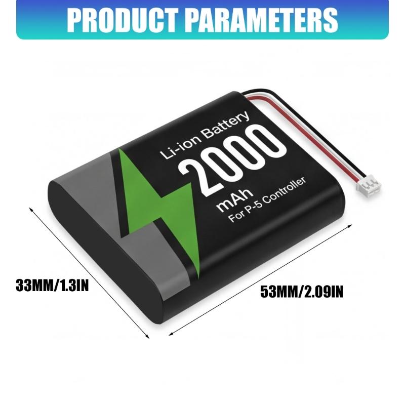 2000mAh Replacement Battery With Screwdriver Easy Replacement for Game Console Controller Accessories