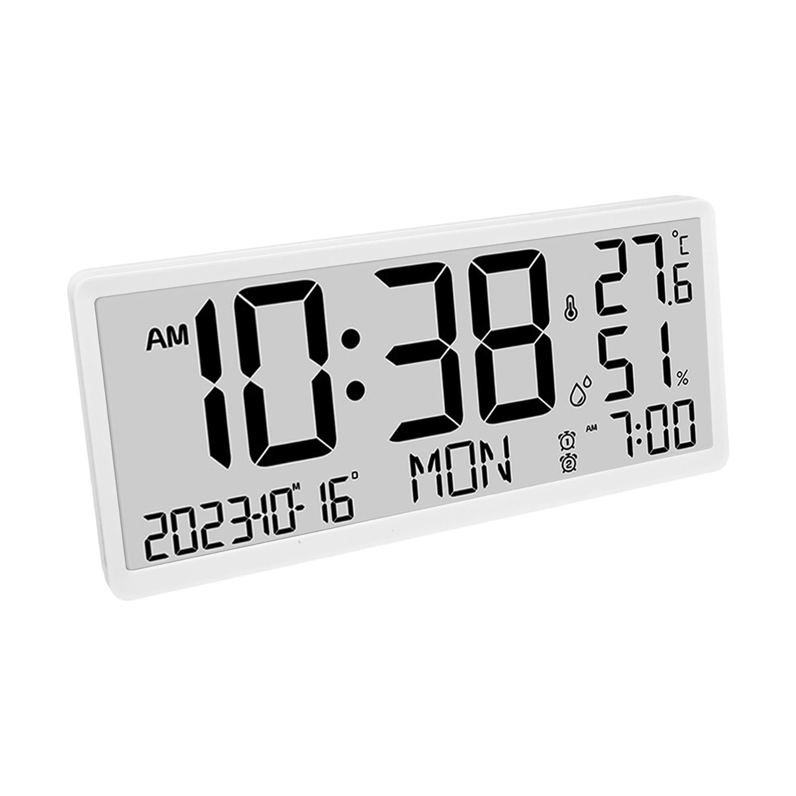 Digital Clock Wall Clock LCD Digital Wall Clock Electronic Clock Humidity LCD Digital Time Display For Many Uses