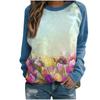 Women's hoodie 3D digital printed round neck hoodie with shoulder inserts for autumn winter women's wear
