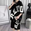 Summer Oversized Short Sleeved T-shirt Men's Letter Print Comfortable Breathable Round Neck T-shirt Shorts Set Outdoor Street Style Outfit