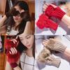 Solid Color Plush Knitted Half Finger Gloves Thickened Warmth Gifts Fashion