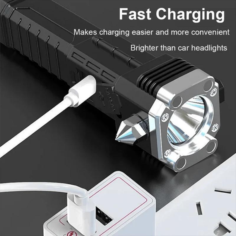3pcs Multifunctional Safety Hammer Auto Repair Work Light Charging Treasure Emergency Broken Window Escape Outdoor Bright Flashlight