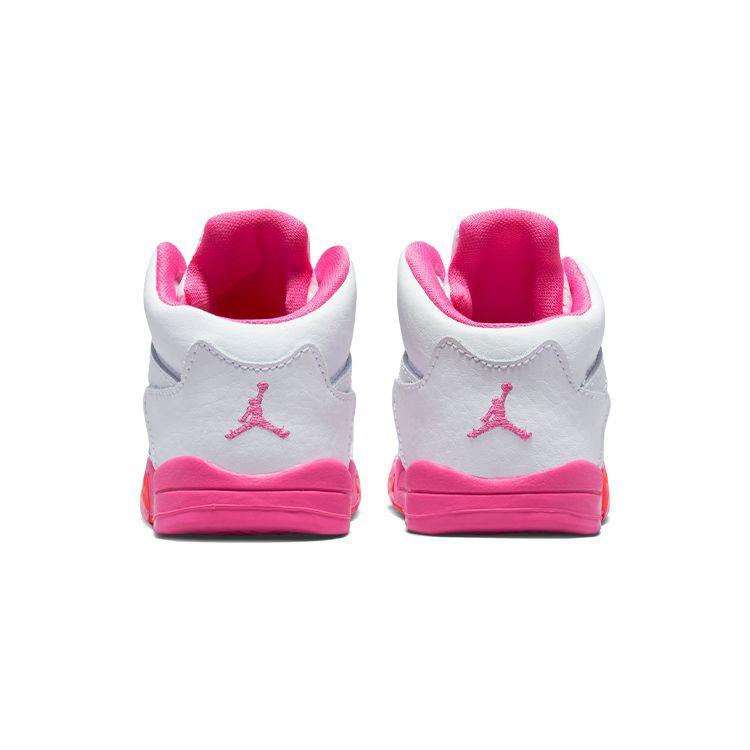 Air Jordan 5 Retro TD Pinksicle Baby Sneakers White Safety-Orange 725172-168