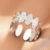 Stainless Steel Rings Vintage Plants Leaves Snake Exquisite Star Moon Adjustable Open Sweethearts Rings For Women Zircon Gifts