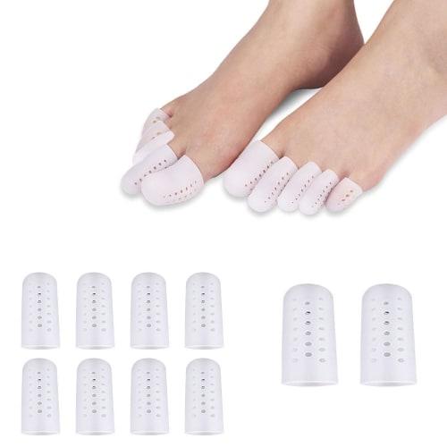 Silicone Toe Cots, Toe Caps, Protectors, Toe Protection Caps with Impact Gel, Toe and Nail Protection Caps, Big Toe Caps, Breathable, Washable, Fricti