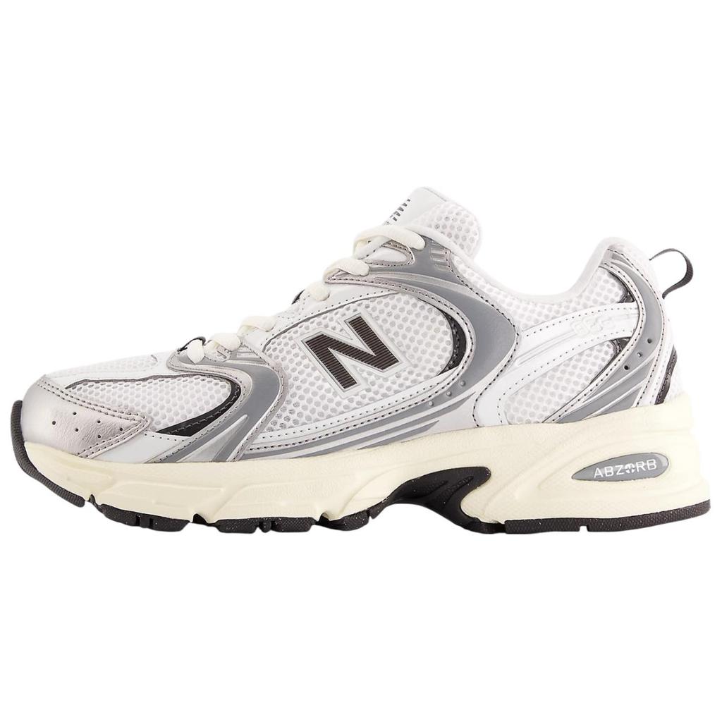 New Balance NB 530 Abrasion Resistant Low Top Running Shoes Unisex White Silver