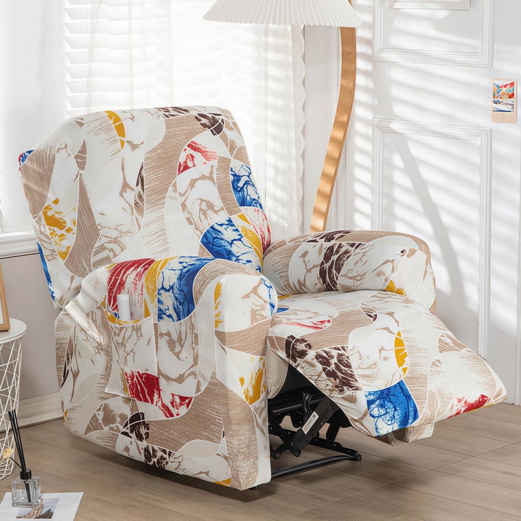 Sesselbezüge mit Taschen, bedruckt, floral, dehnbar, Sessel-Sofabezüge, rutschfeste Möbelprotektoren