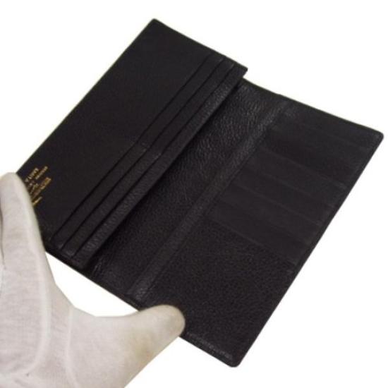 Santa Maria Men's Crocodile Leather Long Wallet with Glossy Back (Black)