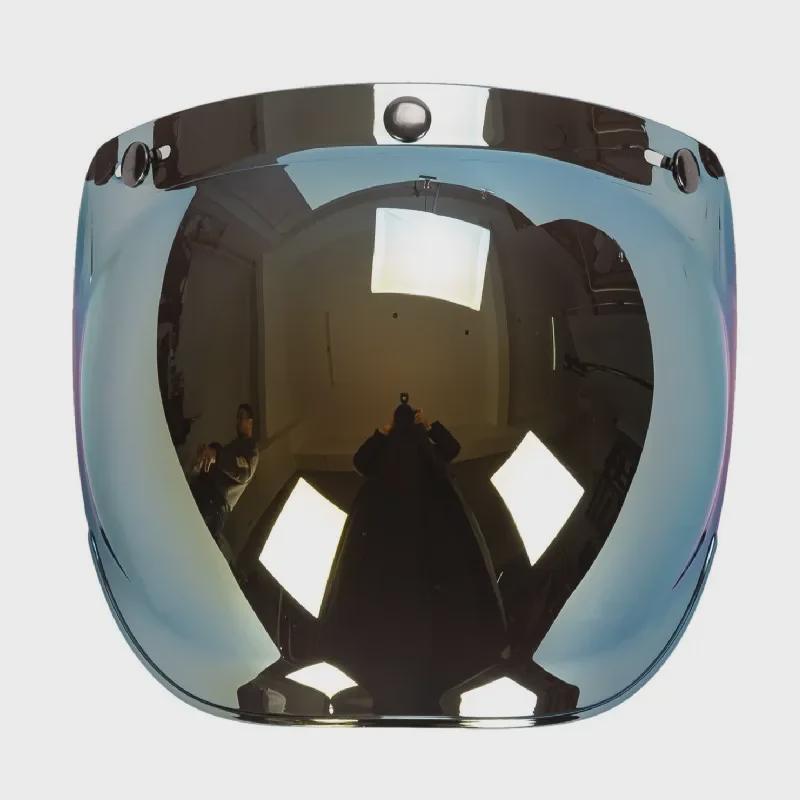 Japanese Three-Button Bubble Lens Motorcycle Helmet