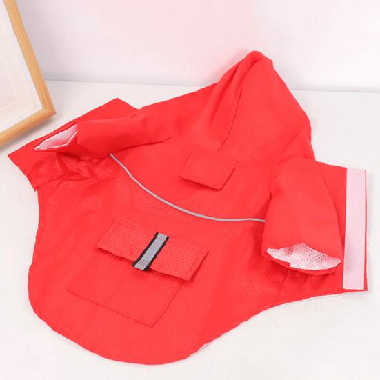 Yousheng Pet Raincoat Reflective Stripe Fastener Tape Traction Hole Full Body Coverage Brim Layered Hooded Cloak for Outdoor