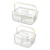 Portable Divided Fruit Basket With Lid And Cooling Compartment Snacks Storage Box For Outdoor Picnics And Home Use