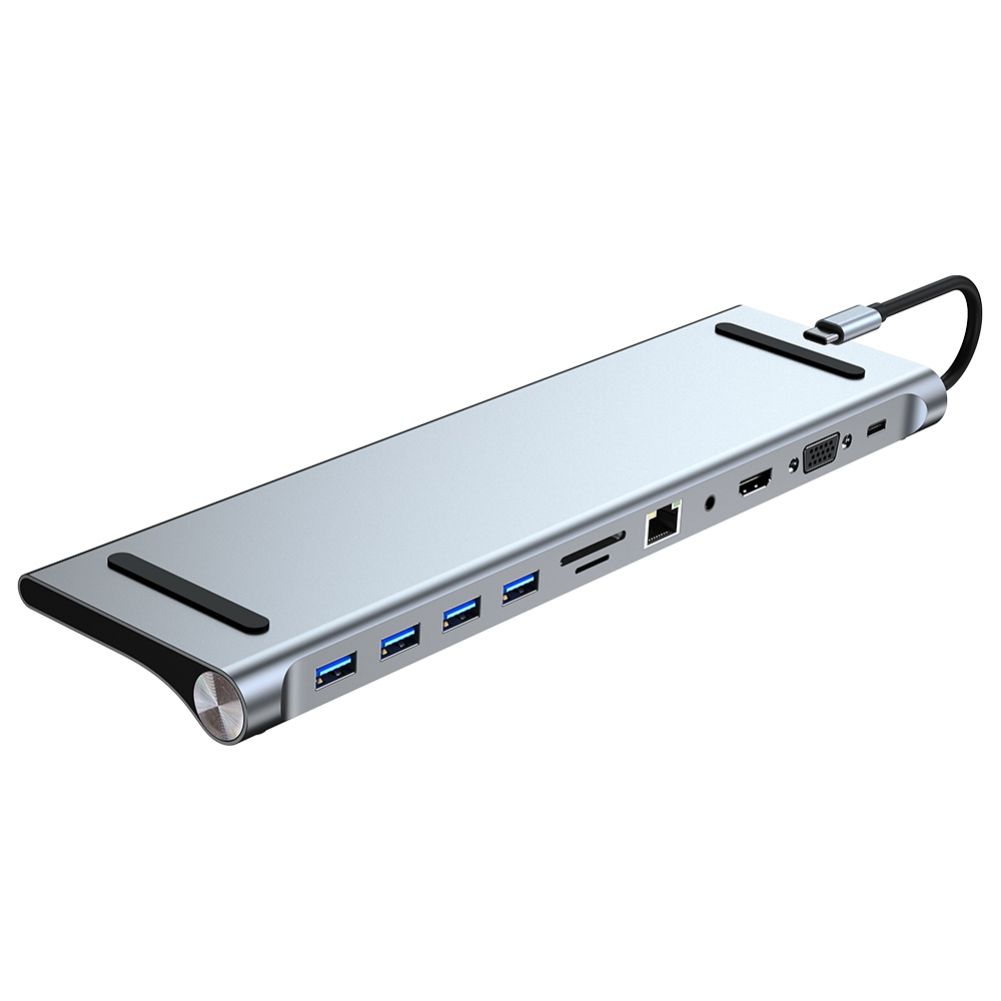 11-in-1 USB-C-Hub Mehrzweck-Aluminiumlegierung USB-C-Adapter Dockingstation für Laptop USB-Stick Drucker Typ-C-Geräte