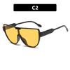 Women Fashion Semi-round Sunglasses Monoblock Outdoor Goggle Shades Half Frame Oversized Sun Glasses Trending UV400 Eyewear