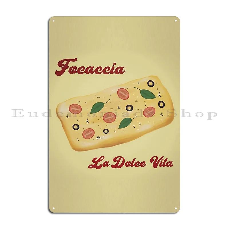 Фокачча Ретро Еда Постер Металлическая Вывеска Кинотеатр Гараж Классический Паб Печать Жестяная Вывеска Постер 20x30cm