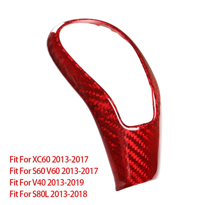 For Volvo XC60 XC90 S60 V60 S90 V90 S80L V40 Real Carbon Fiber Car Gear Shift Knob Head Cover Sticker Panel Trim Car Accessories