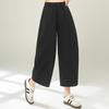 Frühling/Sommer 2026 Damen High-Waist Weitbeinige Lässige Hose - Vielseitiger Trendiger Cropped-Stil