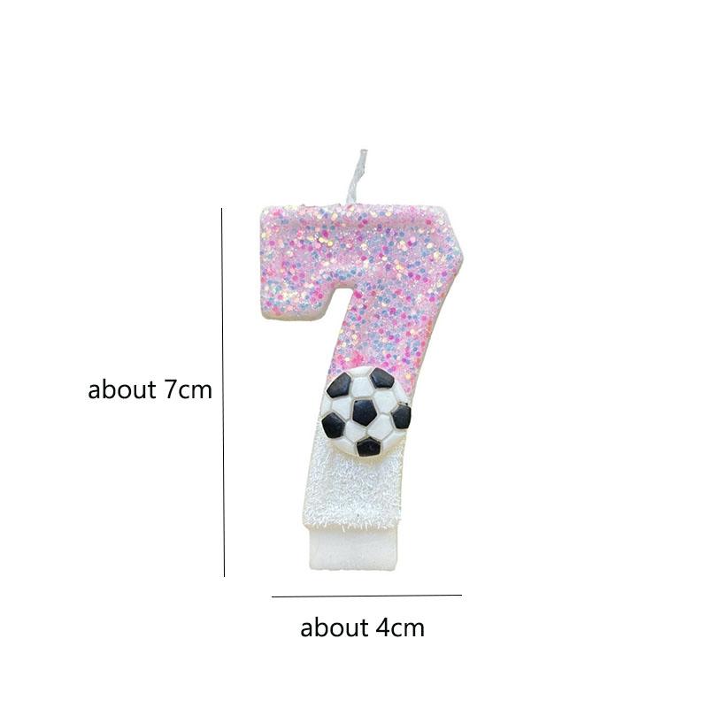 Soccer Birthday Memories Pink Candles White Girl Number Football Candle Cake Decoration Children's Surprises Room Decor Candle