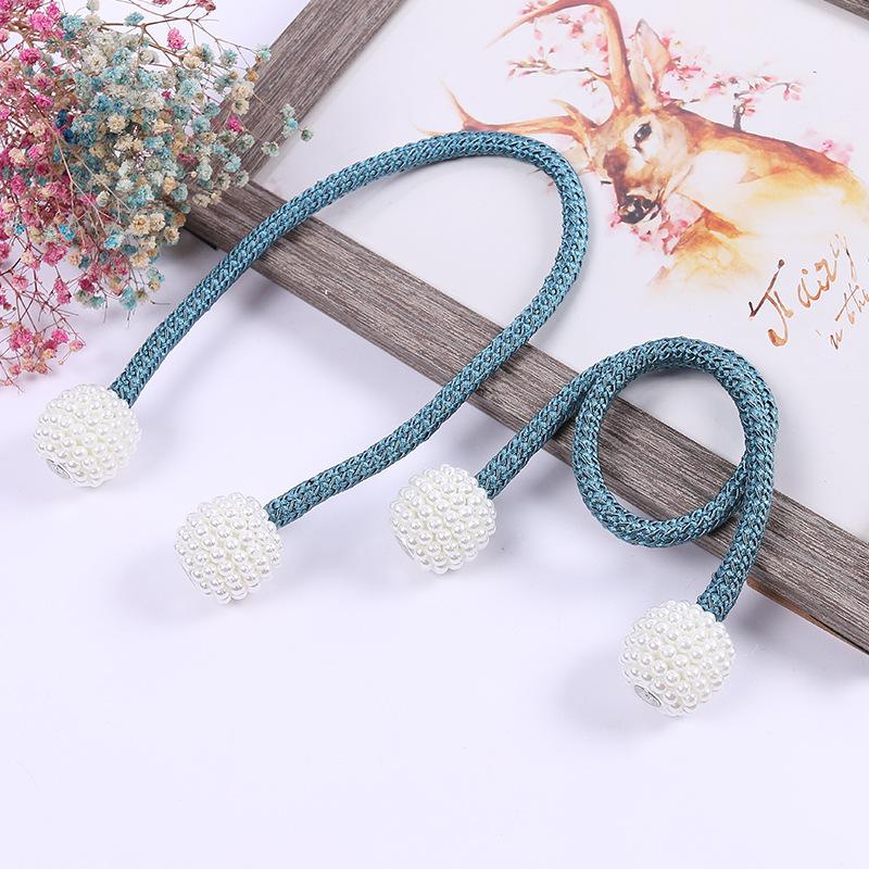 2025 Magnetic Curtain Tiebacks Braided Ball Buckle Punch Free Drapery Holdback Clips Tali Tirai Magnetik