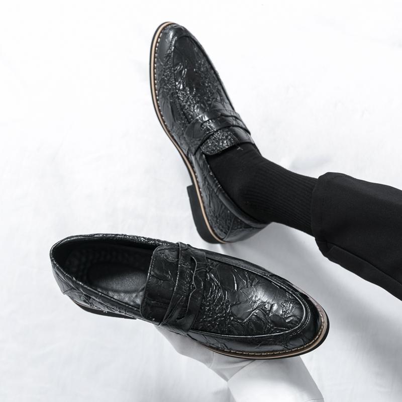 Men Loafers Street Style Classic Emboss Print Formal Business Wedding Dress Prom Blazers Tuxedo Party Shoes Large Size