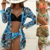 Women's Bikini Floral Sexy Quick-drying Swimsuit 3-piece Set