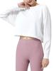 VeroMan Yoga Long Sleeve Loose Short Stylish Wear, Top, Fit, Length, Cotton, Fitness, Gym, Ppi-lse9 (White, L)