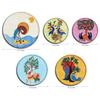 Metal  Wall Plates | Home Decoration | Worli Art Design | Living Room Wall Decoration | Décor Items | Gift Items (Multicolour) (Set of 5)