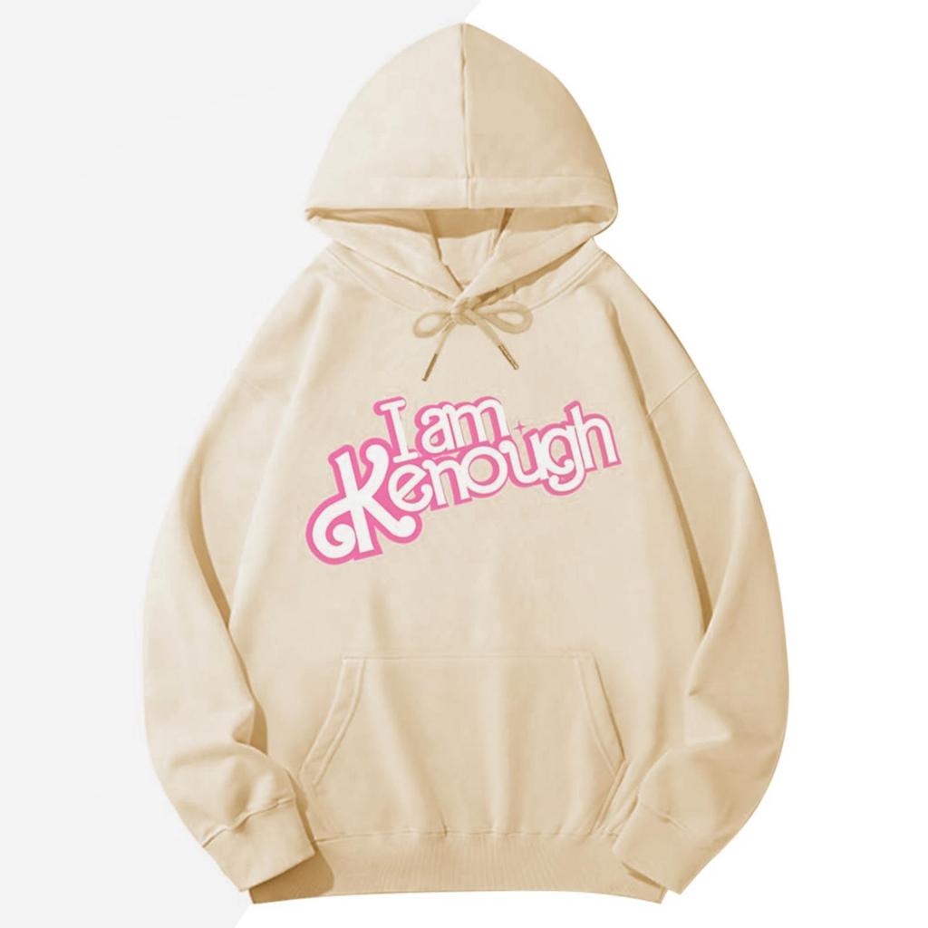 2025 new I Am Kenough letter print hooded loose sweater men's and women's hooded sweater