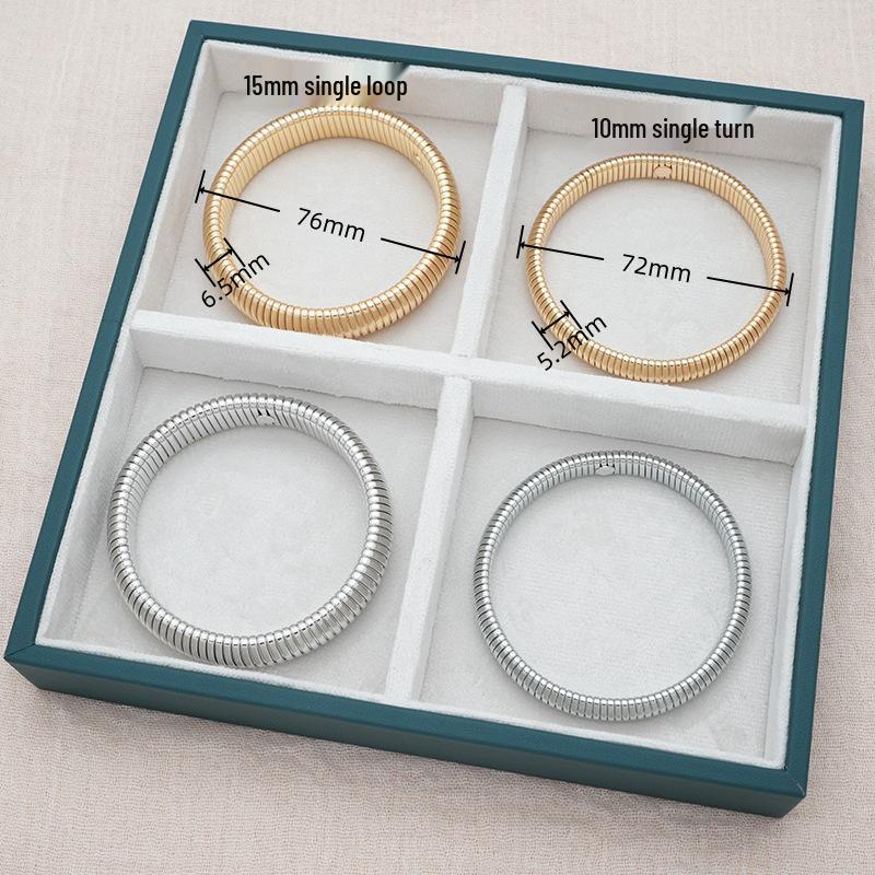 Vintage Gold Snake Bone Bangle – Statement Retro Women's Bracelet